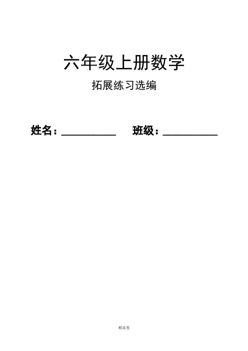 最新苏教版六年级上册数学拓展练习14页(精品卷)