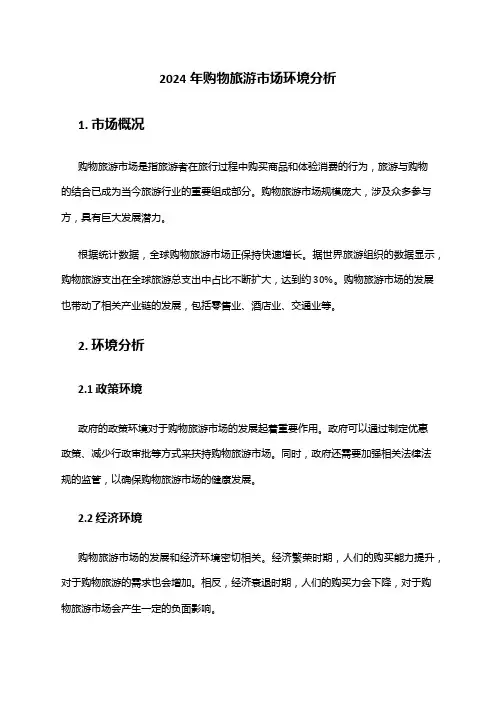 2024年购物旅游市场环境分析