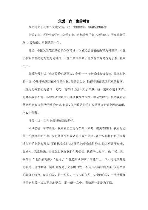 父爱,我一生的财富_初中作文_1