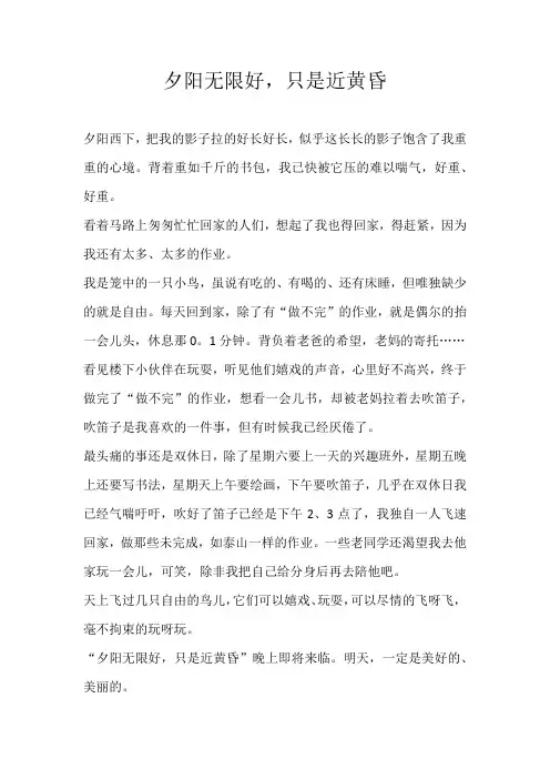 小学叙事夕阳无限好，只是近黄昏