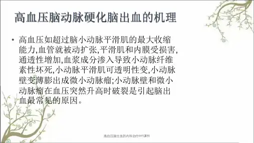 高血压脑出血的内科治疗PPT课件