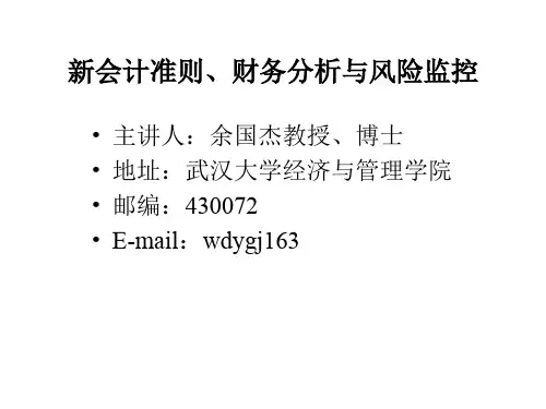 新会计准则、财务分析与风险监控PPT精品文档102页