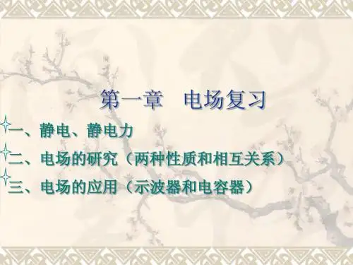 教科版 必修3-1 第一章   电场复习