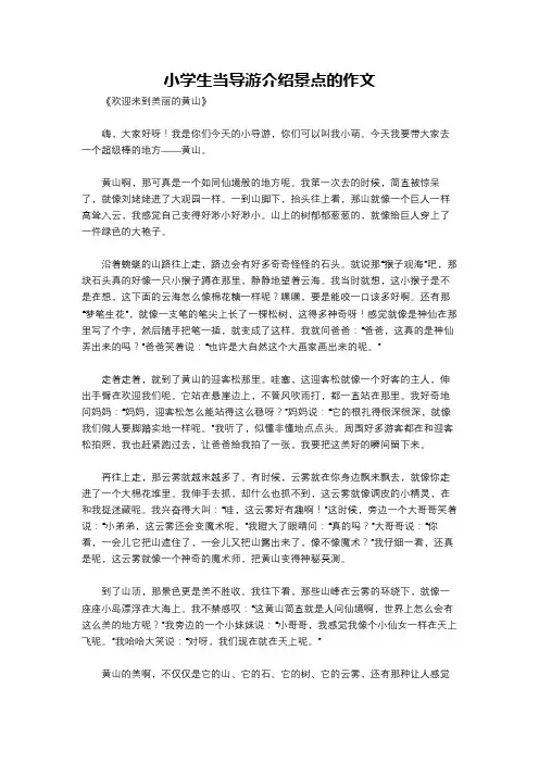 小学生当导游介绍景点的作文