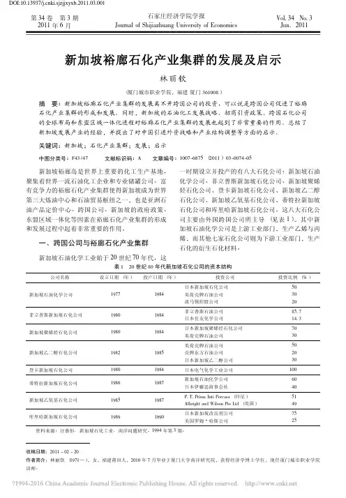 新加坡裕廊石化产业集群的发展及启示_林丽钦 (1)