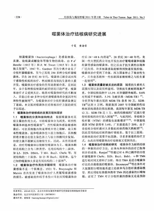 噬菌体治疗结核病研究进展
