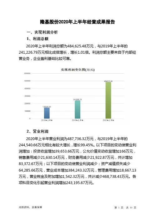 隆基股份2020年上半年经营成果报告