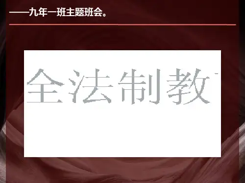 初中《安全法制教育》主题班会精品课件