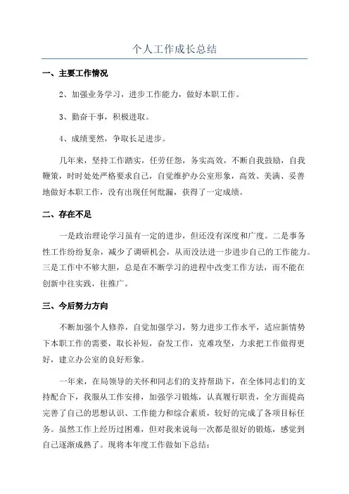 个人工作成长总结