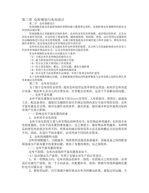 仓库规划与布局设计