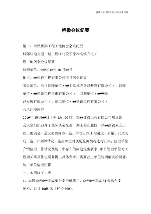 桥梁会议纪要