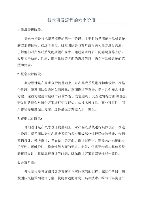 技术研发流程的六个阶段