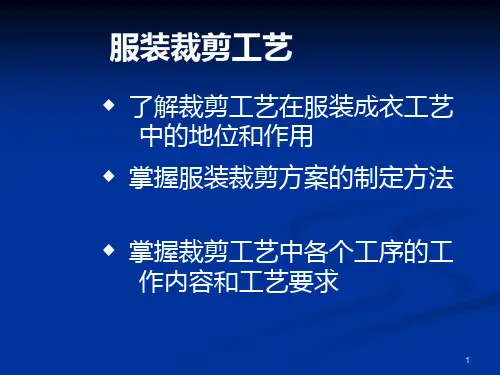 大学服装裁剪工艺PPT课件