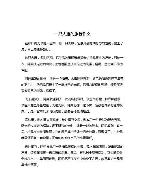 一只大雁的旅行作文
