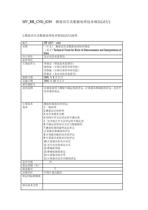JJF1027-08测量误差及数据处理技术规范(试行)(pdf 5页)