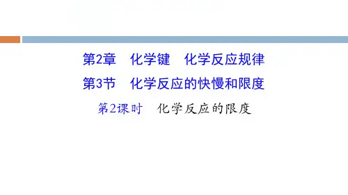 鲁科版高中化学必修二 化学反应的快慢和限度 化学键化学反应规律(第2课时化学反应的限度)