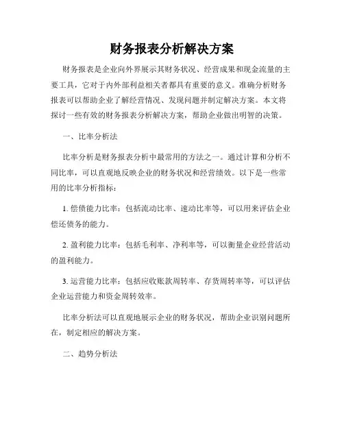 财务报表分析解决方案