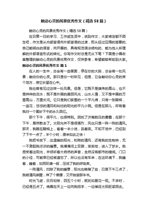 触动心灵的风景优秀作文（精选58篇）