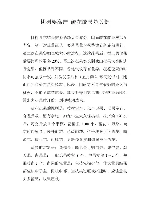 桃树要高产 疏花疏果是关键