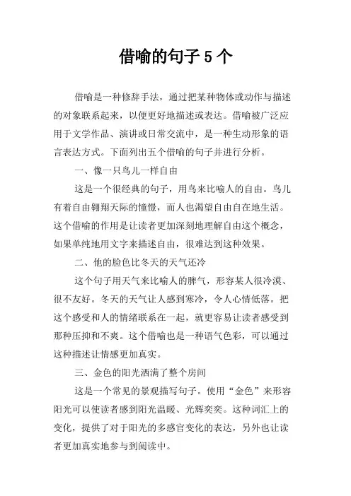 借喻的句子5个