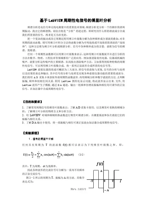 基于 LabVIEW 周期性电信号的傅里叶分析
