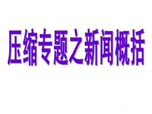 压缩专题之新闻概括