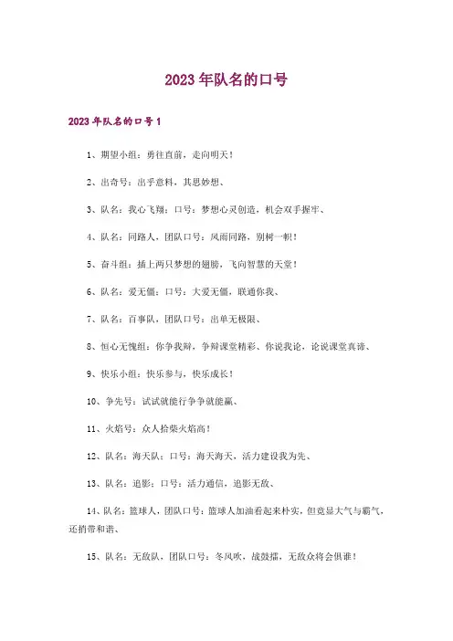 2023年队名的口号_1