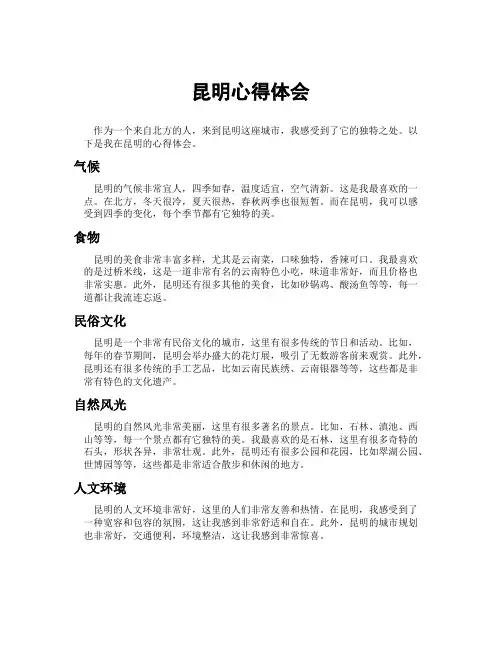 昆明心得体会