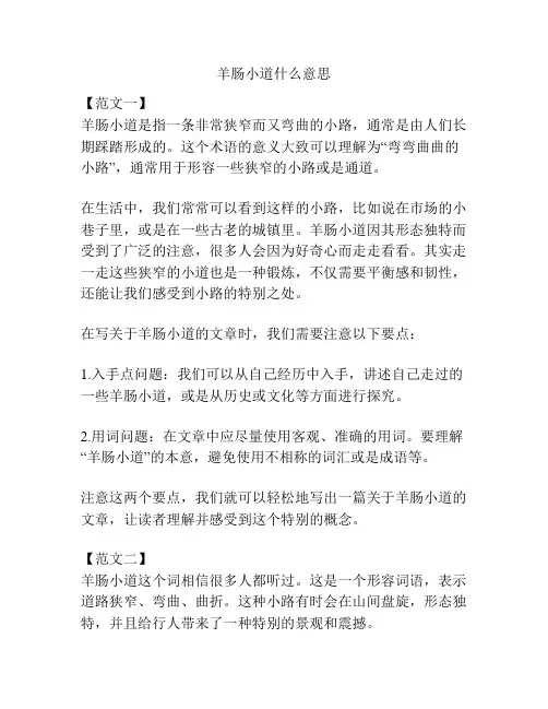 羊肠小道什么意思