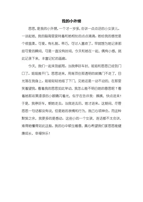 写人作文：我的小外甥作文