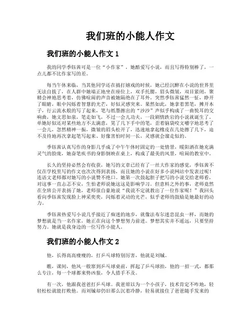 我们班的小能人作文