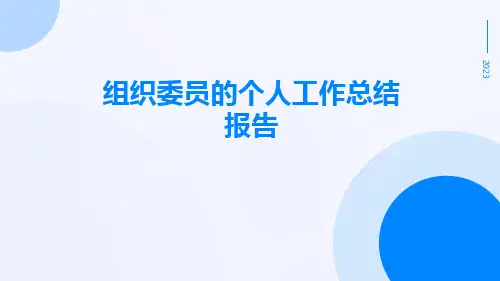 组织委员的个人工作总结报告PPT