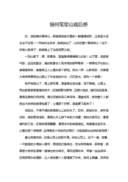 锦州笔架山观后感