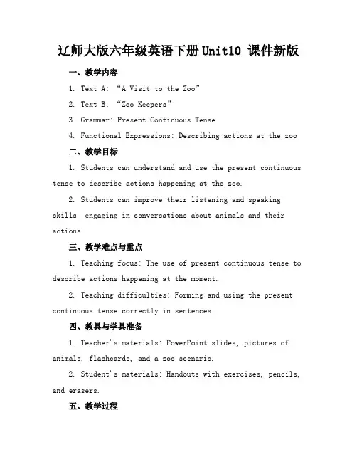 辽师大版六年级英语下册Unit10课件新版