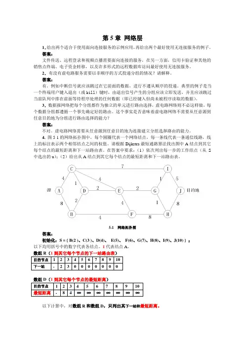 计算机网络5章习题及参考答案(20080720)