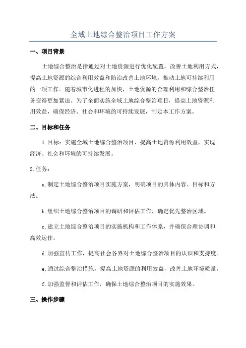 全域土地综合整治项目工作方案