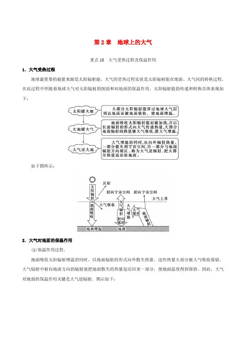 高中地理 第02章 地球上的大气章末复习学案 新人教版必修1