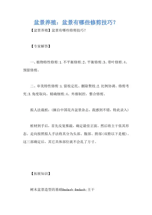 盆景养殖：盆景有哪些修剪技巧？