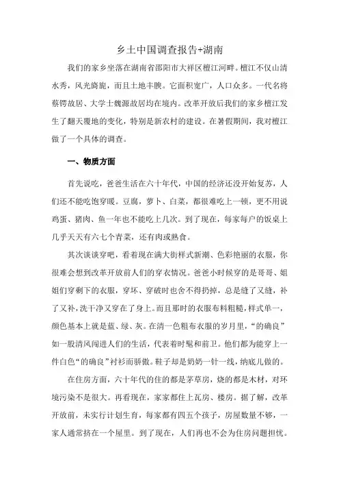 乡土中国调查报告+湖南