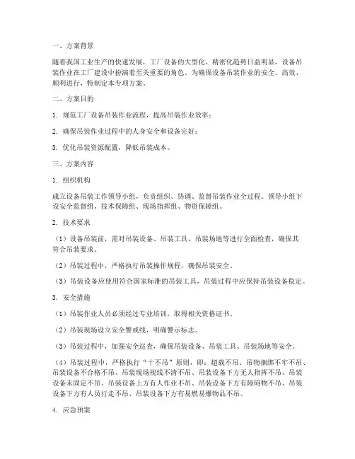 工厂设备吊装专项方案