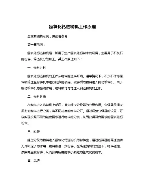 氢氧化钙选粉机工作原理