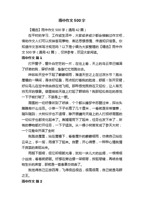 雨中作文500字