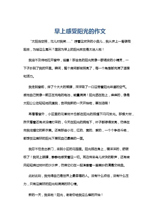早上感受阳光的作文