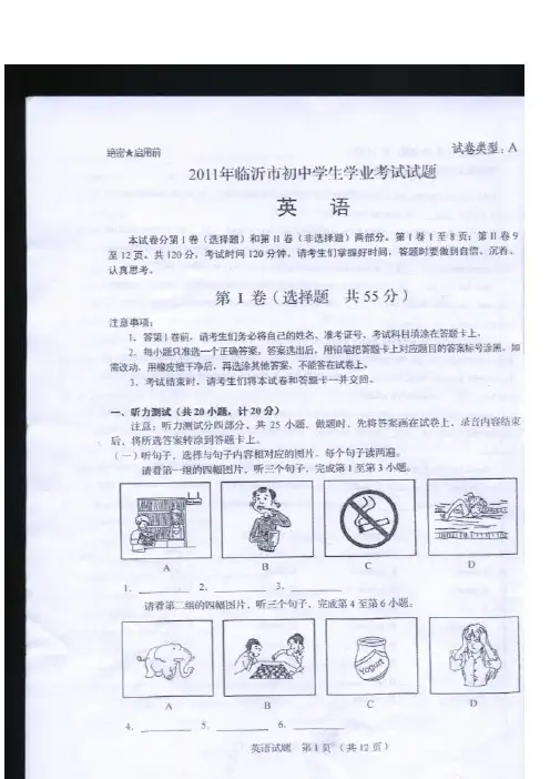 2011 山东临沂中考试题及解析