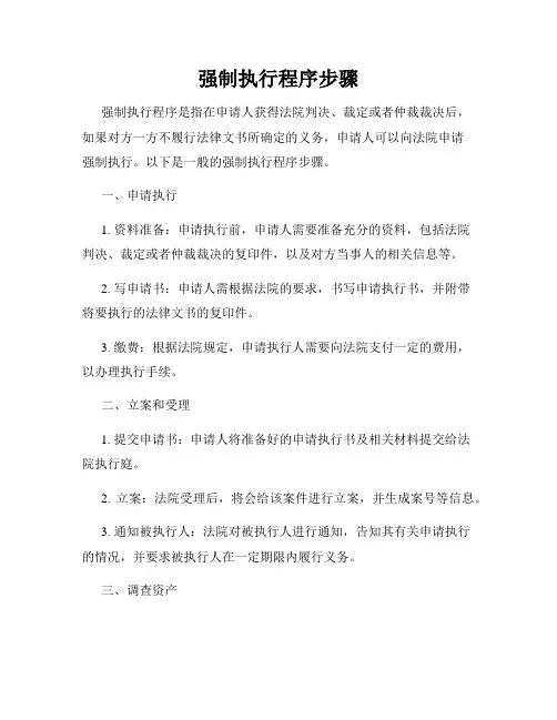强制执行程序步骤