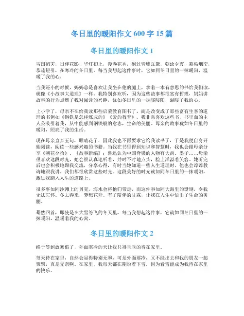 冬日里的暖阳作文600字15篇