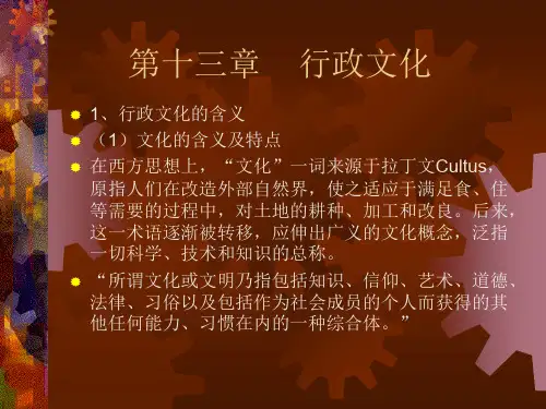 第十三章行政文化