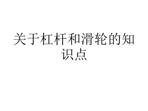 杠杆 、滑轮知识点总结