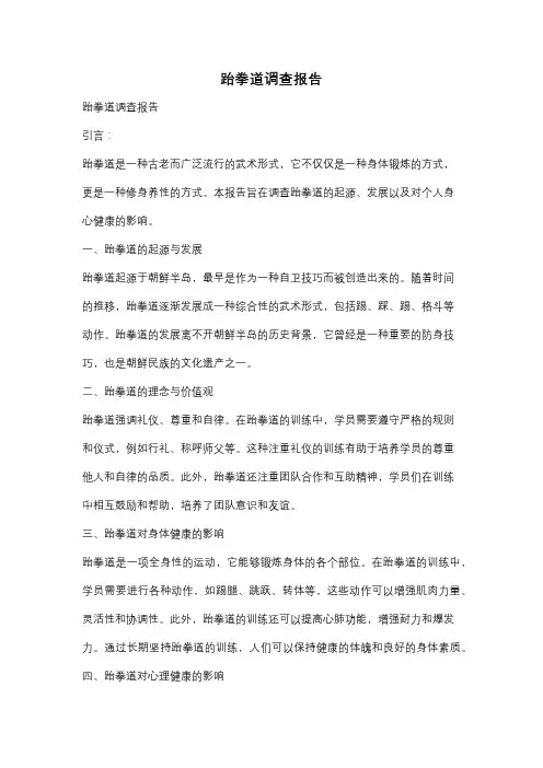 跆拳道调查报告
