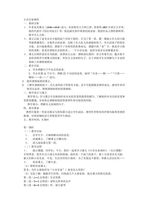 小音乐家杨科